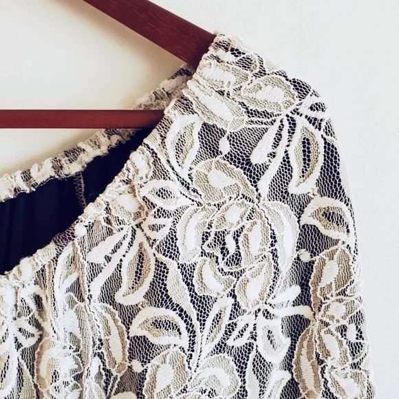 L&B Lucky & Blessed Cream Lace Dress Small - Picture 3 of 6